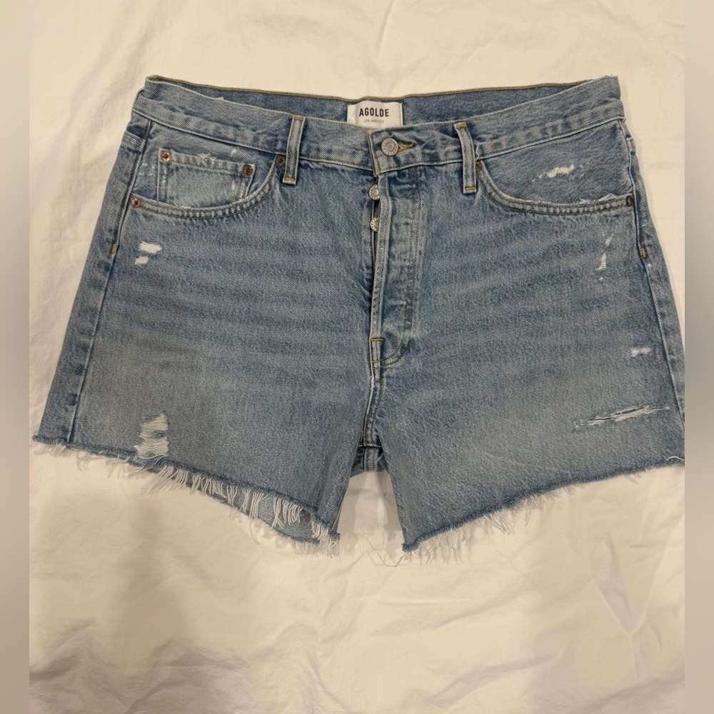 AGOLDE Women's Blue Denim Shorts